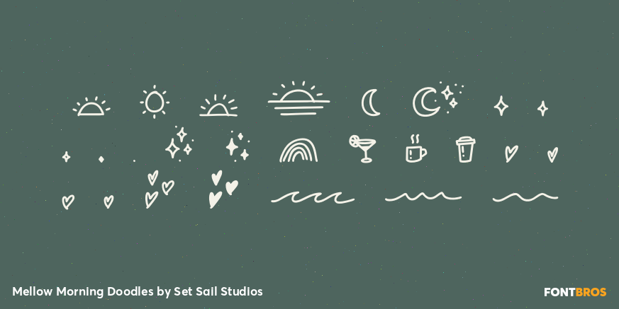 Mellow Morning Doodles Font Poster #1
