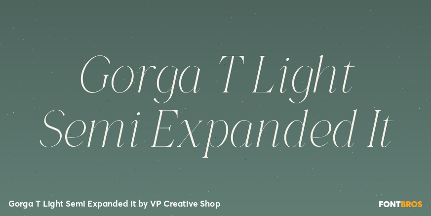 Gorga T Light Semi Expanded It Font Poster #1