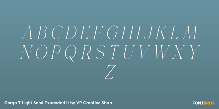 Gorga T Light Semi Expanded It Font Poster #2