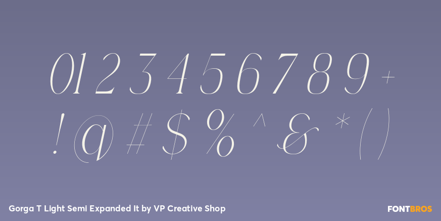Gorga T Light Semi Expanded It Font Poster #4