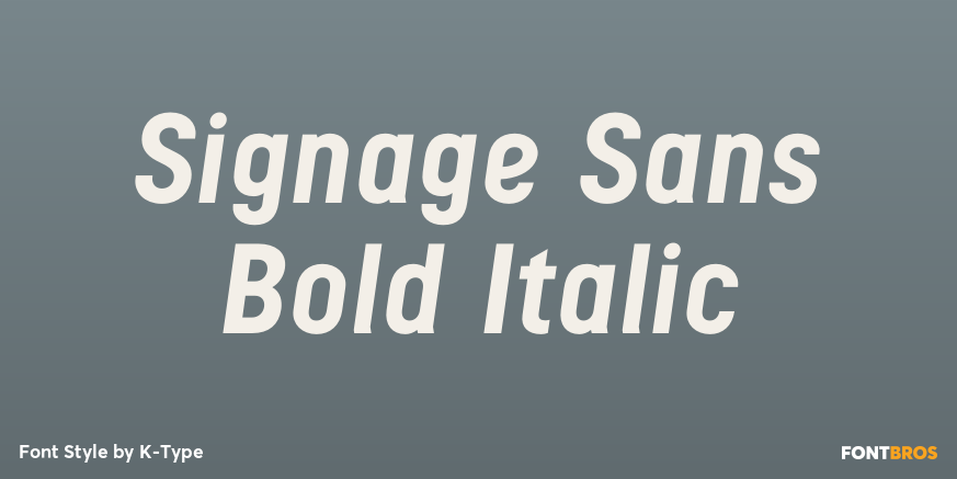 Signage Sans Bold Italic Font Poster #1