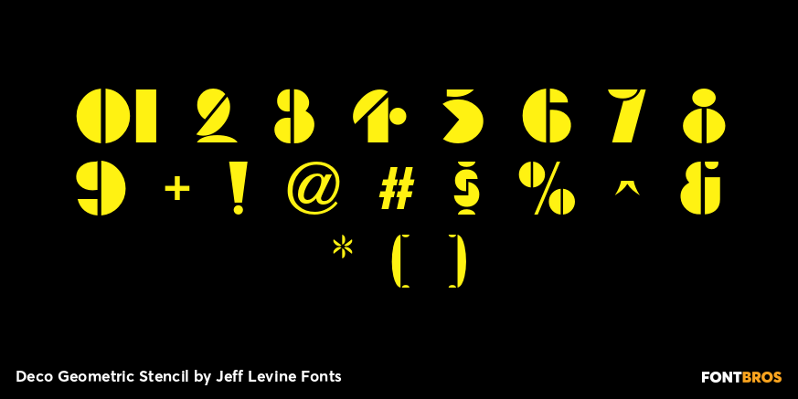 Deco Geometric Stencil Font Poster #4