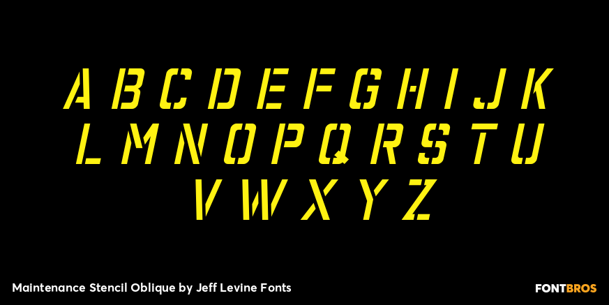 Maintenance Stencil Oblique Font Poster #3