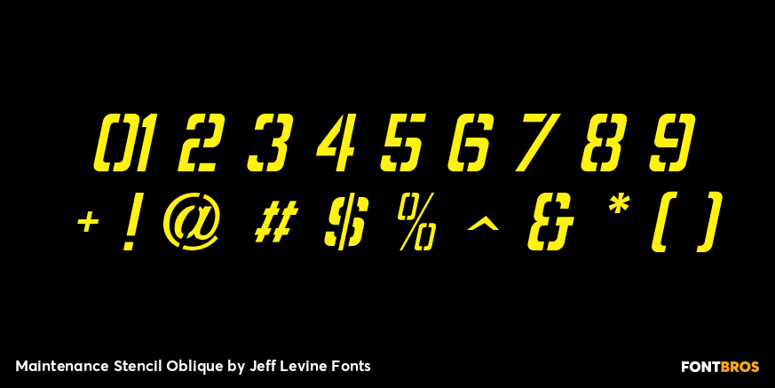 Maintenance Stencil Oblique Font Poster #4