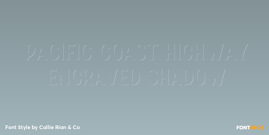 Pacific Coast Highway Engraved Shadow Poster