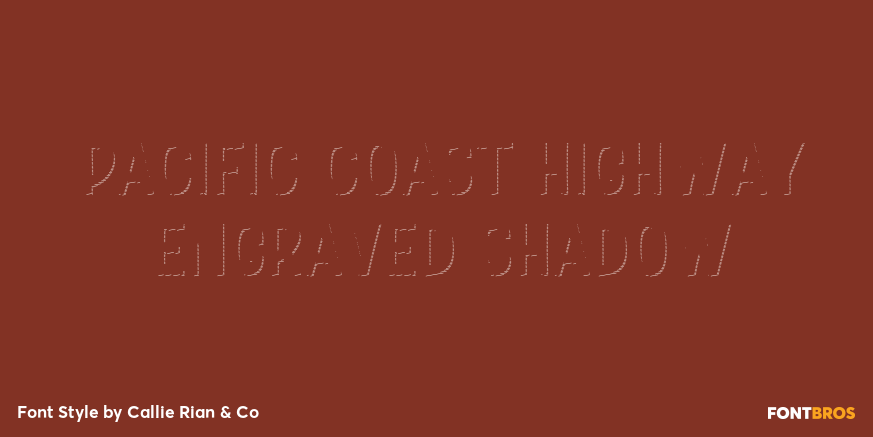 Pacific Coast Highway Engraved Shadow Poster