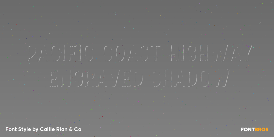 Pacific Coast Highway Engraved Shadow Poster