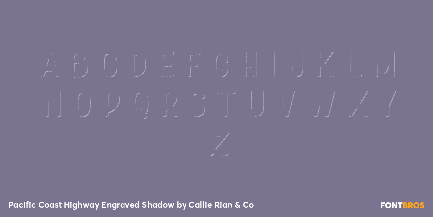 Pacific Coast Highway Engraved Shadow Font Poster #2