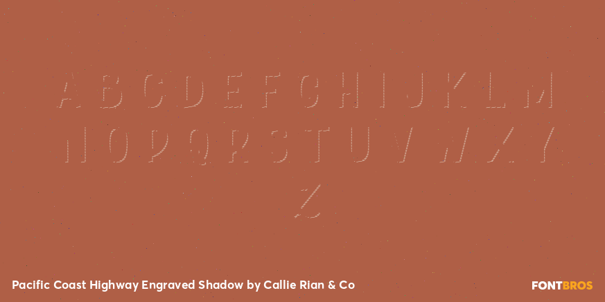 Pacific Coast Highway Engraved Shadow Font Poster #3