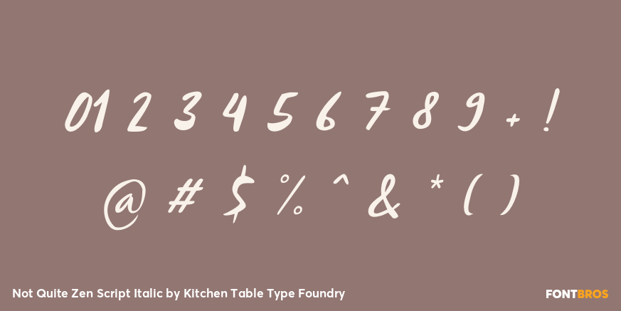Not Quite Zen Script Italic Font Poster #4