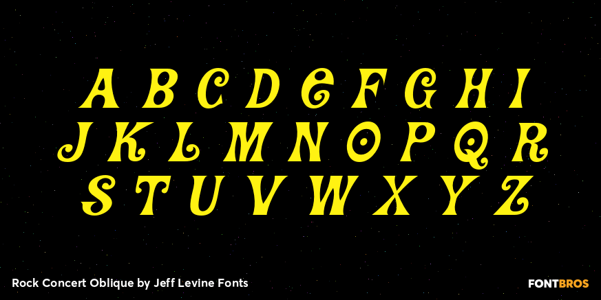 Rock Concert Oblique Font Poster #3