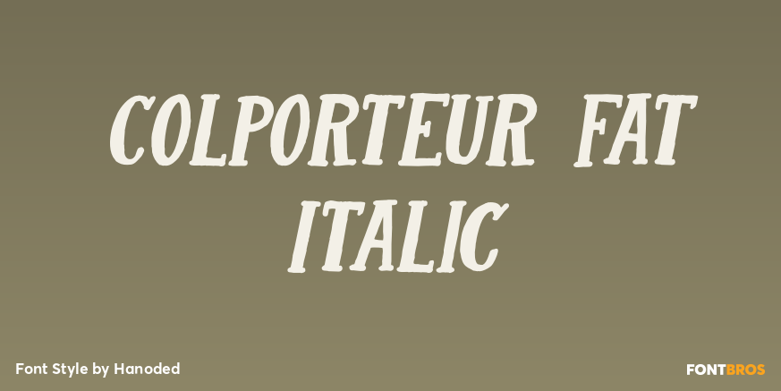 Colporteur Fat Italic Poster