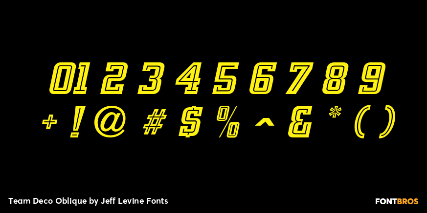 Team Deco Oblique Font Poster #1