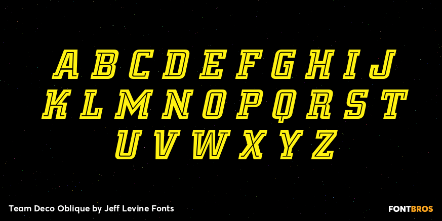 Team Deco Oblique Font Poster #1