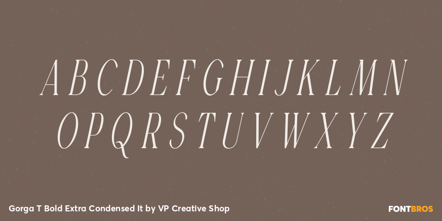 Gorga T Bold Extra Condensed It Font Poster #2