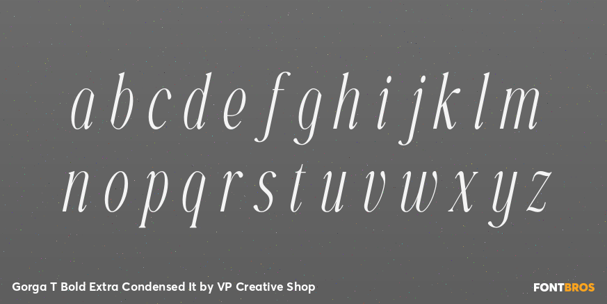 Gorga T Bold Extra Condensed It Font Poster #3