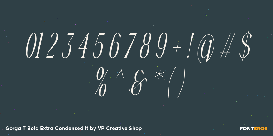 Gorga T Bold Extra Condensed It Font Poster #4