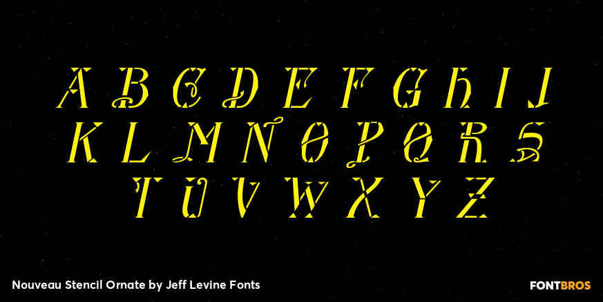 Nouveau Stencil Ornate Font Poster #3