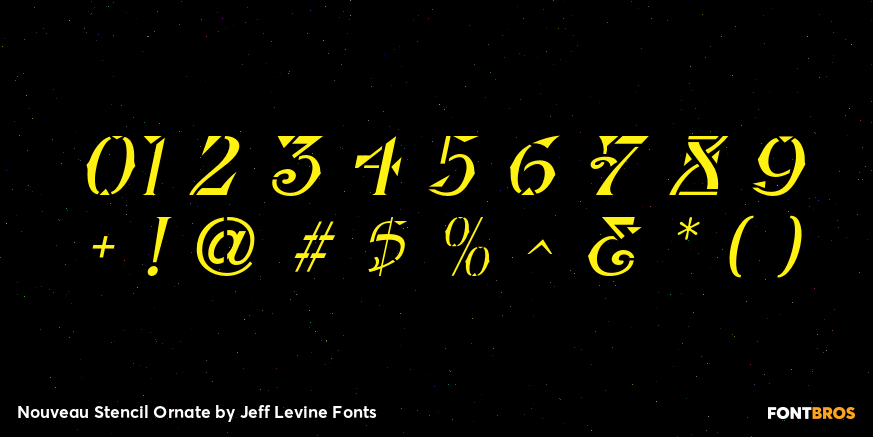 Nouveau Stencil Ornate Font Poster #4