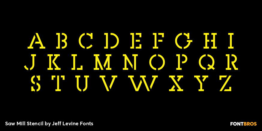 Saw Mill Stencil Font Poster #3