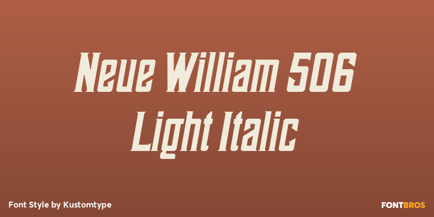 Neue William 506 Light Italic Poster