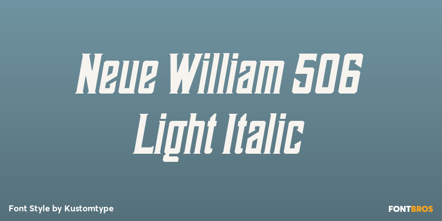 Neue William 506 Light Italic Poster