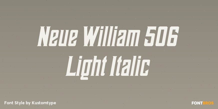 Neue William 506 Light Italic Poster