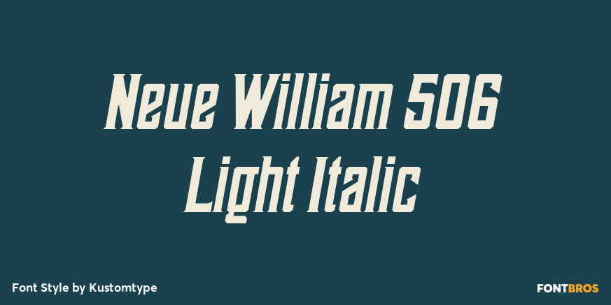 Neue William 506 Light Italic Poster