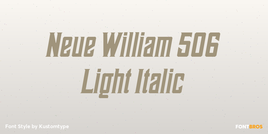Neue William 506 Light Italic Poster