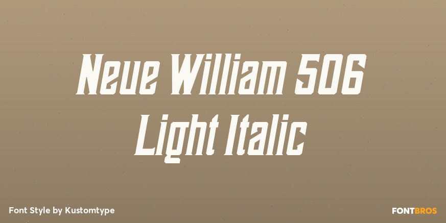 Neue William 506 Light Italic Poster