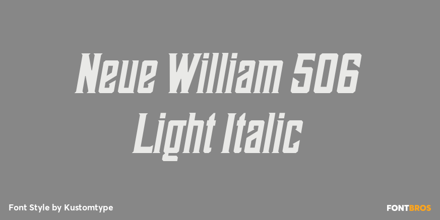 Neue William 506 Light Italic Poster