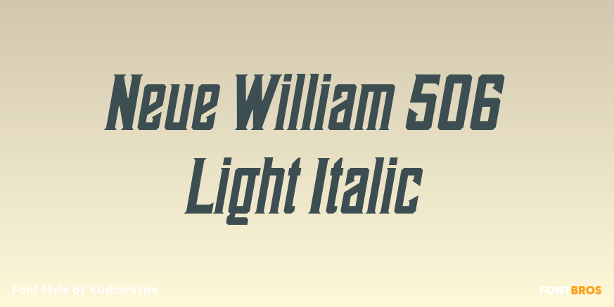 Neue William 506 Light Italic Poster