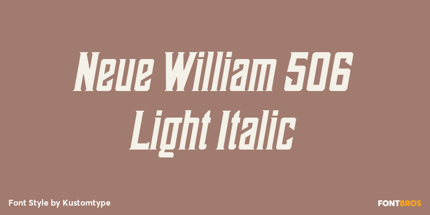 Neue William 506 Light Italic Poster