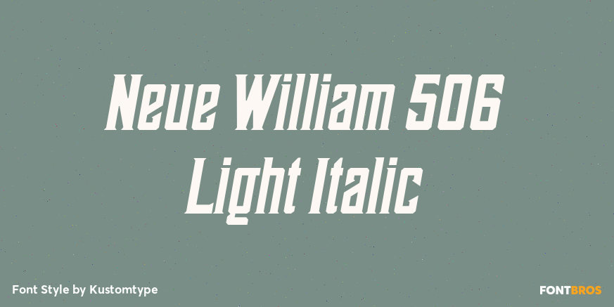 Neue William 506 Light Italic Poster
