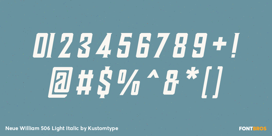 Neue William 506 Light Italic Font Poster #1