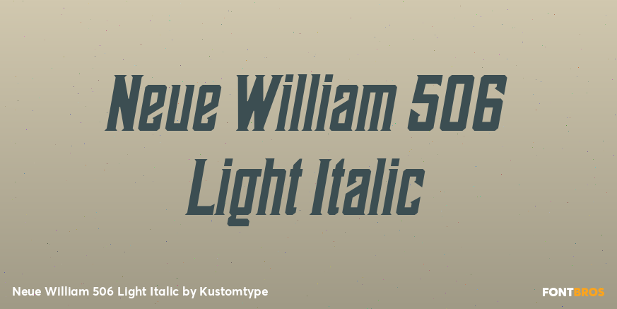 Neue William 506 Light Italic Poster