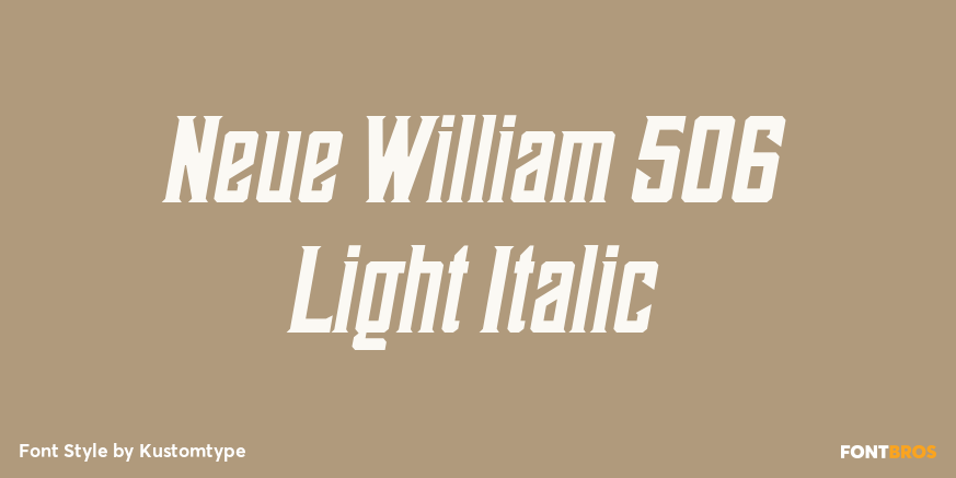 Neue William 506 Light Italic Poster