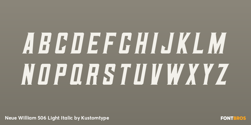Neue William 506 Light Italic Font Poster #1