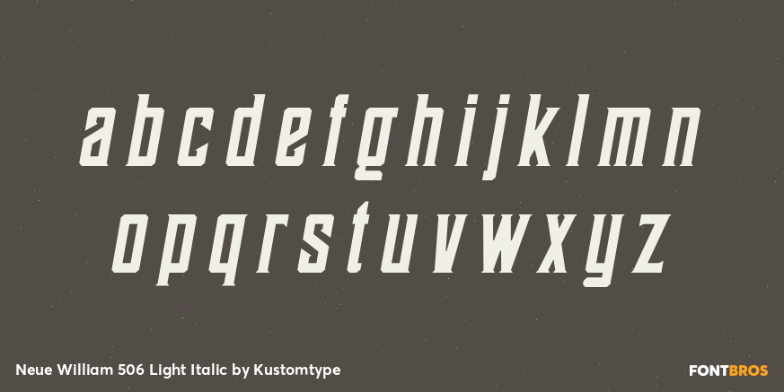 Neue William 506 Light Italic Font Poster #1