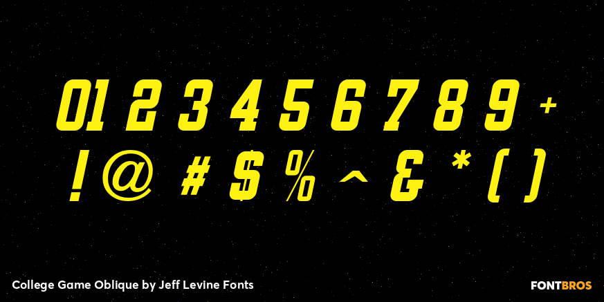 College Game Oblique Font Poster #4