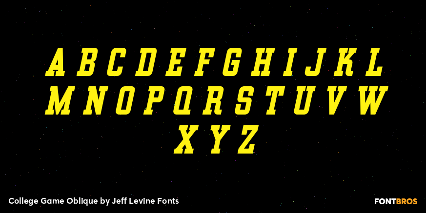 College Game Oblique Font Poster #1