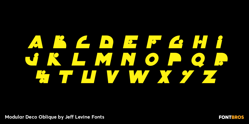 Modular Deco Oblique Font Poster #3