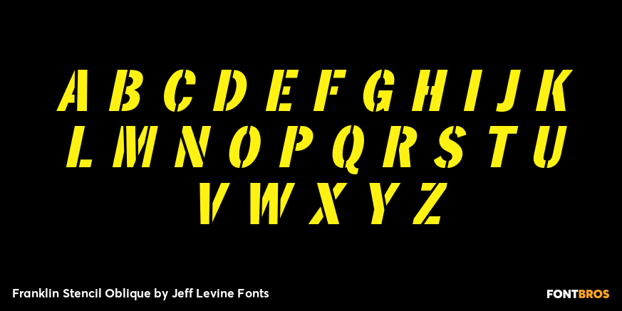 Franklin Stencil Oblique Font Poster #2
