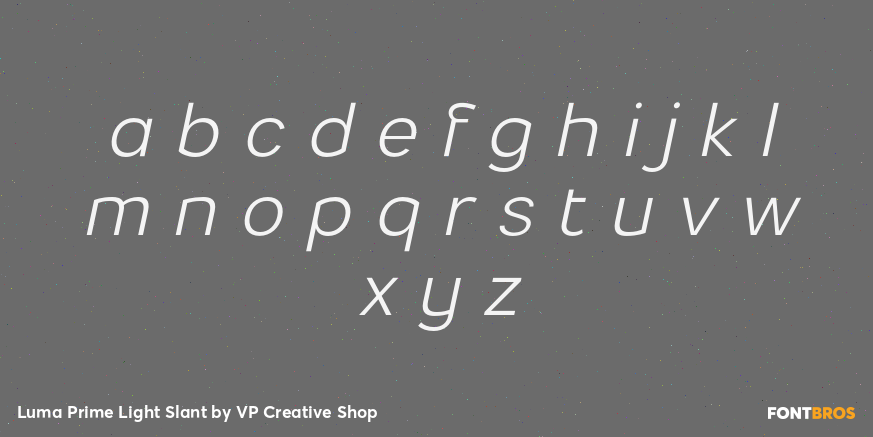 Luma Prime Light Slant Font Poster #3