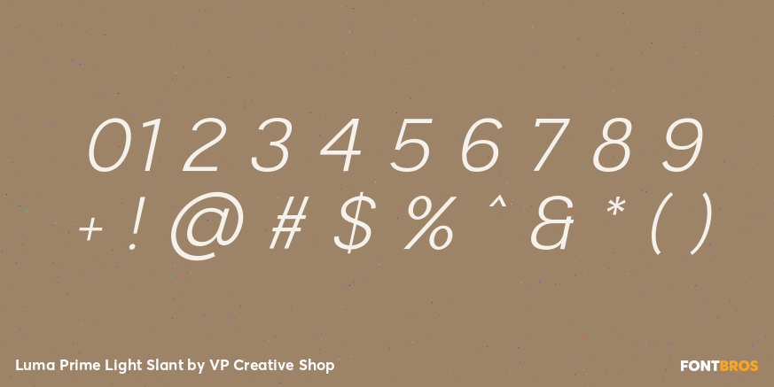 Luma Prime Light Slant Font Poster #4