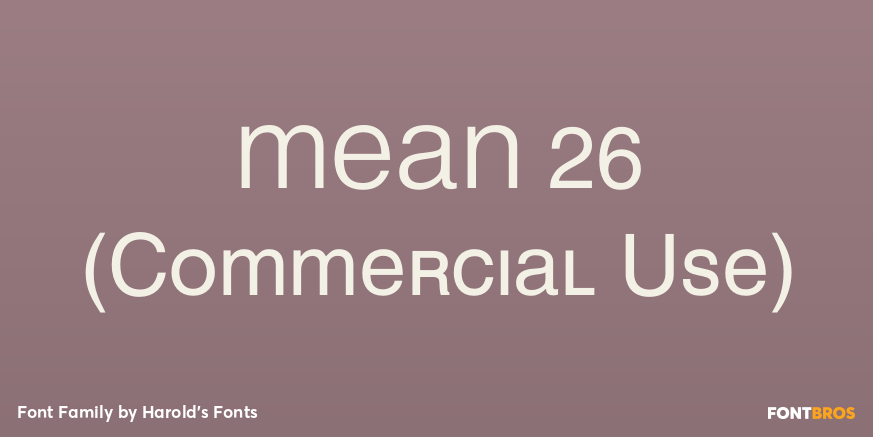 MEAN 26 (Commercial Use) Font Poster