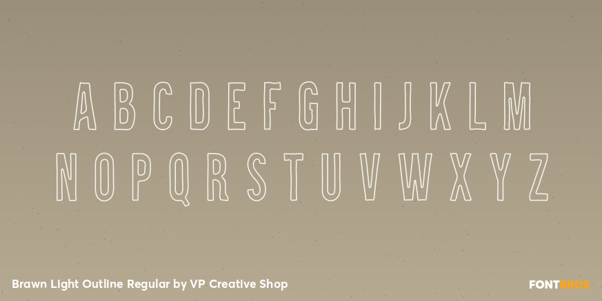 Brawn Light Outline Regular Font Poster #2
