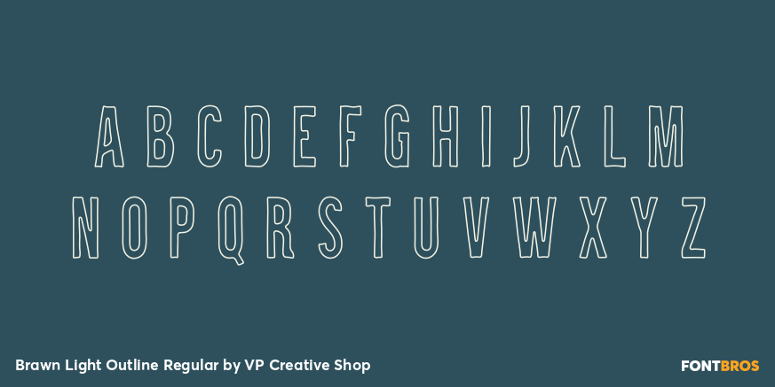 Brawn Light Outline Regular Font Poster #3