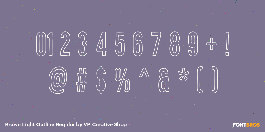Brawn Light Outline Regular Font Poster #4