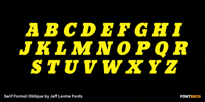 Serif Formal Oblique Font Poster #3